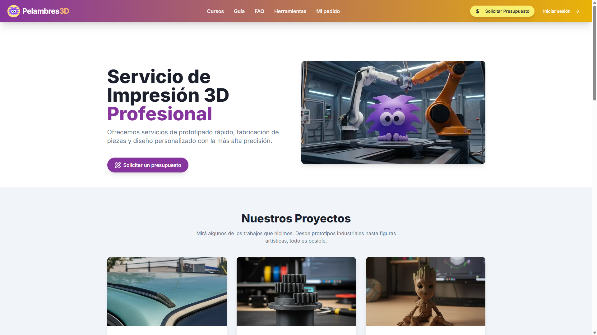 Preview of the Pelambres 3D homepage
